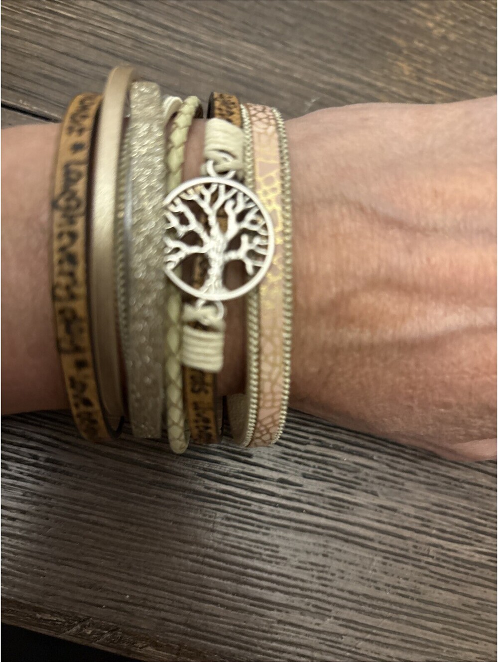 Strappy Tree Of Life Charm Bracelet Magnetic Closure
